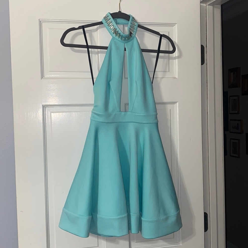 Mini backless halter dress